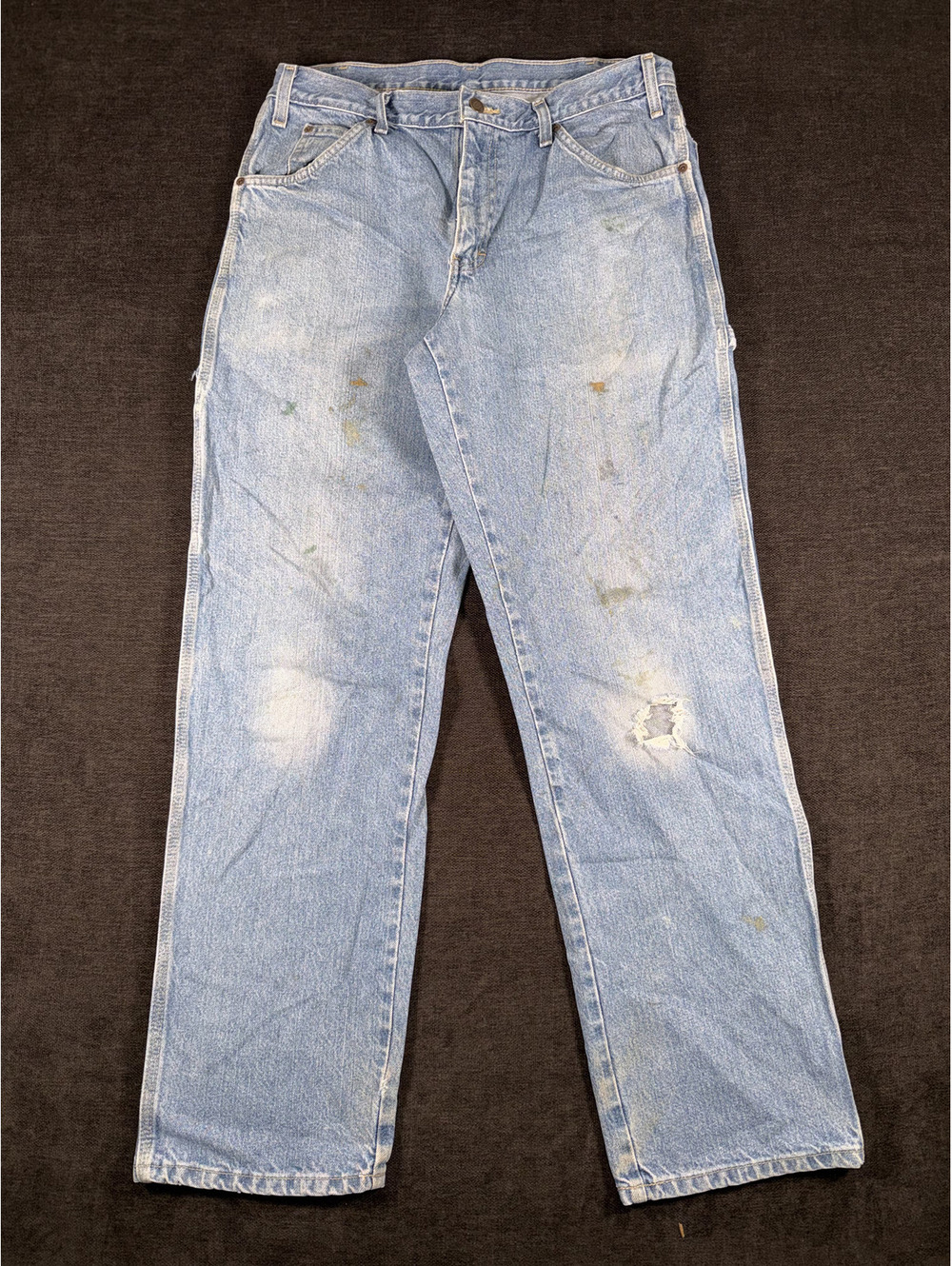 Dickies Light Wash Distressed Work Jeans, 33x34